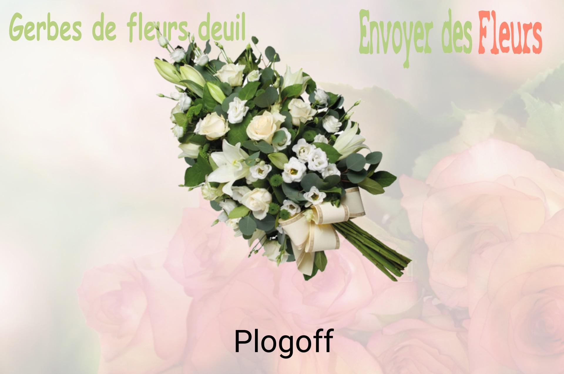 Gerbe de fleurs de deuil livrée à Plogoff
